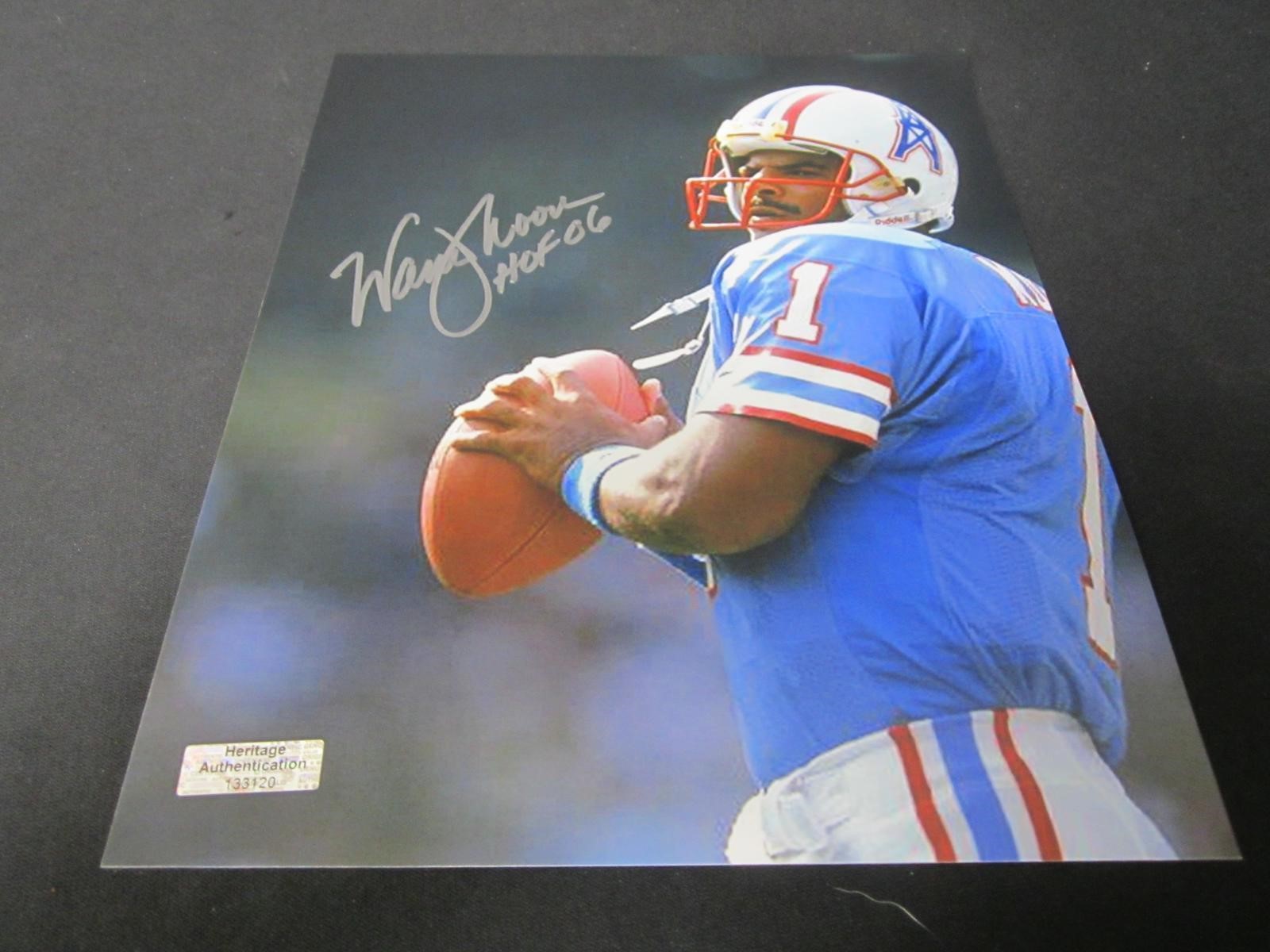 WARREN MOON SIGNED 8X10 PHOTO OILERS COA