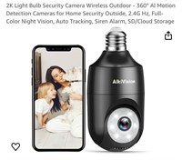 2K Light Bulb Security Camera Wireless Outdoor