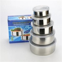 5 Pcs Stainless Steel Container with Lids