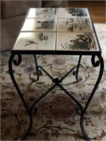 Duck Tile Top Side Table Wrought Iron