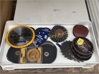 LARGE ASSORTMENT OF SAW BLADES & GRINDING WHEELS