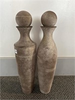 Painted Glass Vases/Bottles w/Cork