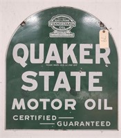 "Quaker State" Double-Sided Porcelain Sign