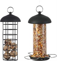 $16  Hanging Bird Feeder Set - Grid & Tube