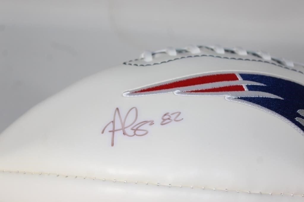 Alge Crumpler Autographed Patriots Football w/COA