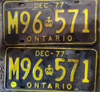 1977 License Plates Set