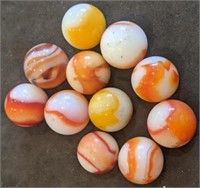 Group of Vintage Swirl Marbles