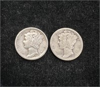 1923 & 1939 Mercury Silver Dimes