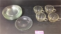 Glass plates and cups