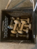 Crate of 8 4LB Dumbbell Weights