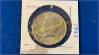 1967  40% silver Kennedy half dollar - unc
