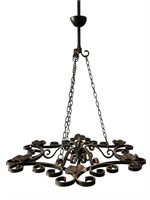 French Iron Curly Flat Bottom Light Fixture