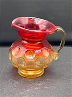 Vintage Amberina coin dot pitcher creamer