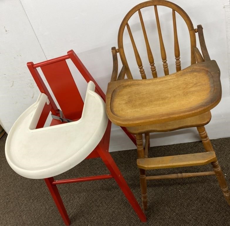 Lot of 2 Vintage and Modern High Chairs
