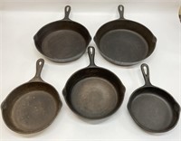5pc Cast Iron Frying Pans