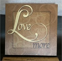 STRETCH CANVAS WALL ART-APPROX. 12"x12"/LOVE MORE