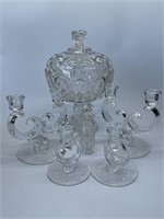 Vintage Moon and Stars Glass Compote, Set of Four