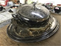 4 Serving Trays, And Tureen With Pyrex Insert