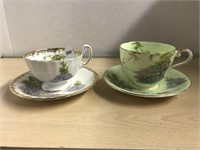 Aynsley Pair China Teacups And Saucers