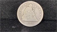 1877 Seated Liberty Silver Quarter