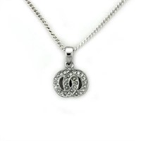 Rhodium Brass Chain Pendant with Top Grade Crystal