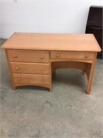 Gorgeous solid wood modern kneehole desk. Made in