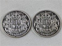 1951 & 1952 CAD 50 CENT COINS