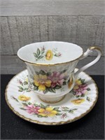 Paragon Yellow/ Pink Floral Cup & Saucer