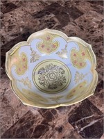 White and yellow decorative bowl 8157