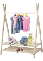 Kids clothing rack with shelf