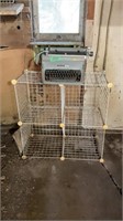 Vintage typewriter and wire shelf