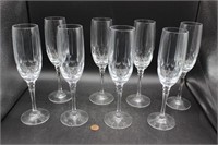 Set of 8 Glass Champagne Flutes