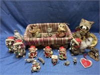 Basket of Raccoons (figs & ornaments)