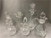 (6) Crystal Glass Decanter Bottles