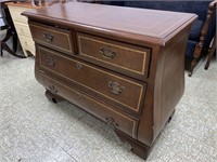 ETHAN ALLEN LEATHER WRAPPED WOODEN CHEST OF