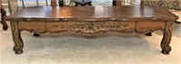 Oversized Carved Wood Coffee Table