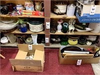 Shelf of Vases, Pitchers, Bean Pot, Planters