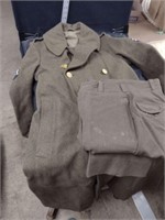 WW2 Wool Trench Coat & Slacks