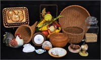 Group of Woven Baskets, Kitchen Decor & More