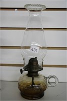 QUEEN MARY FINGER OIL LAMP WITH SHADE 12"