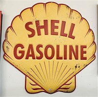 Large 36” Vintage Metal Shell Sign