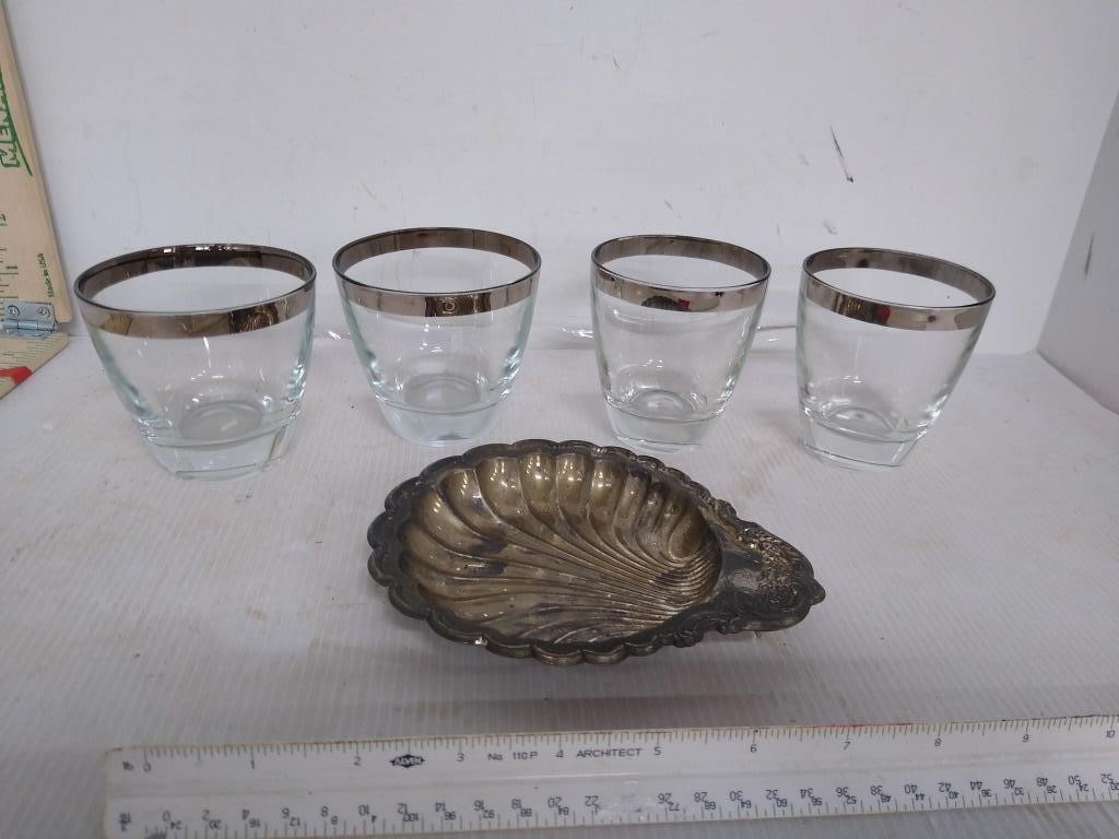 MCM Dorothy Thorpe Style Glasses & Trinket Dish