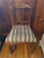 Vintage Upholstered Spindle-Back Side Chair