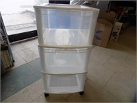3 Drawer Plastic Storage Cart with Wheels(2ft)