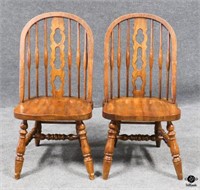 Pair of Spindle Back Dining Chairs