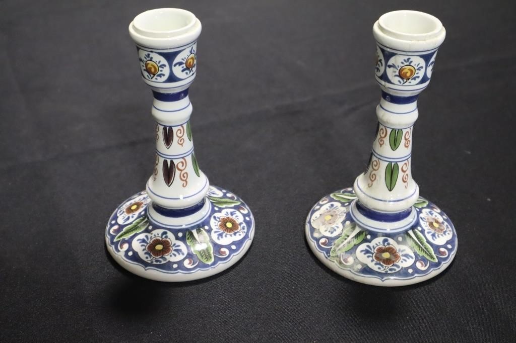 Delft candle sticks