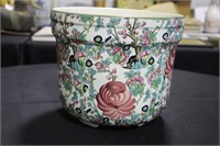 Juit Muin floral decorated planter signed by maker