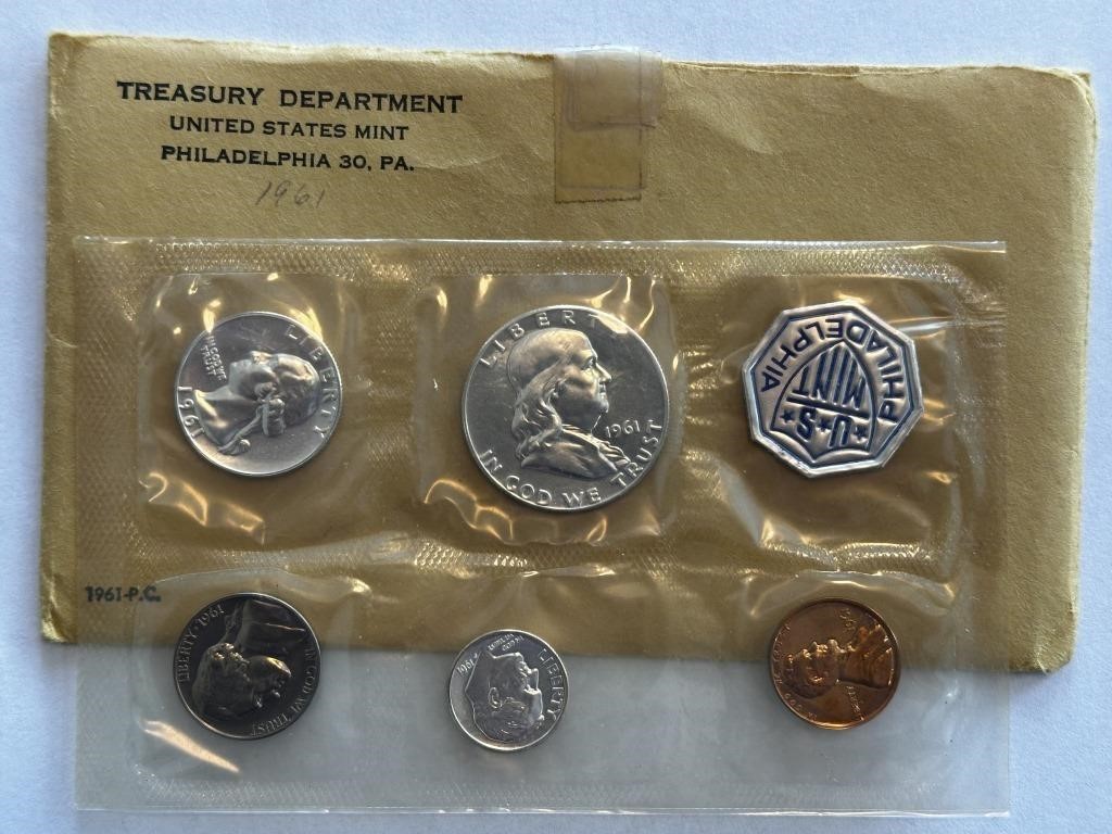 1961 Mint Proof Set w/ 90% Silver Coins