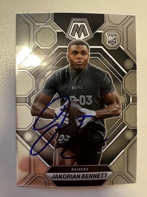 Raiders Jakorian Bennett Signed Card with COA