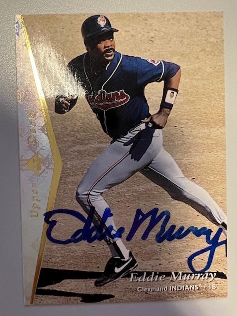 Indians Eddie Murray Signed Card with COA